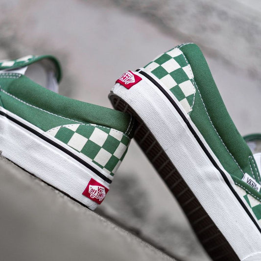 Vans Slip ON Classic Checkerboard Shale Green / White Original