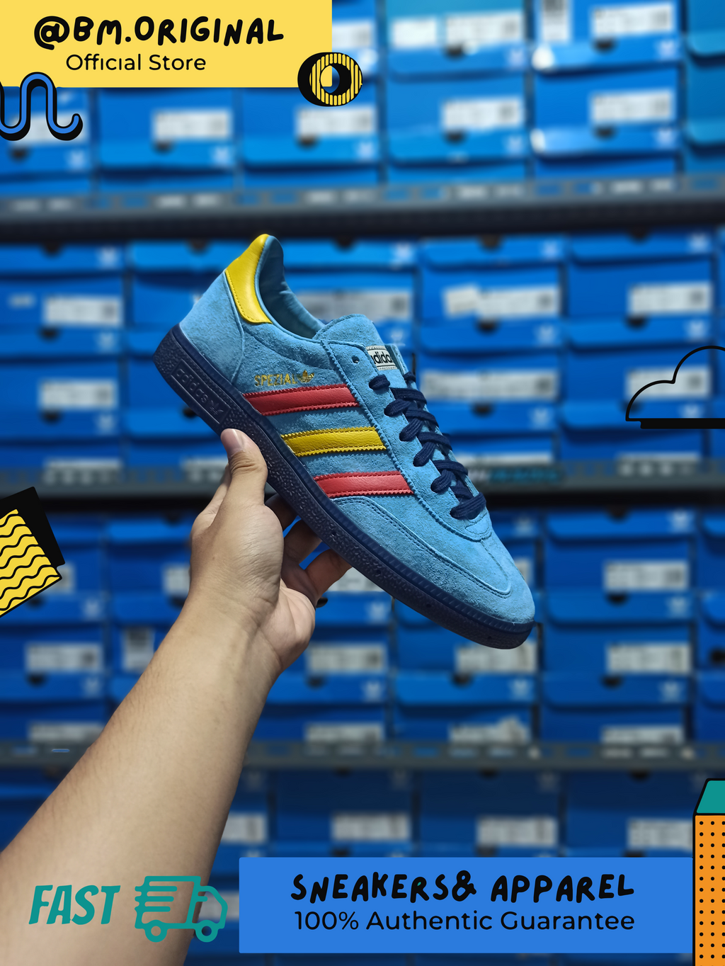 Adidas End Spezial Handball Blue Team Yellow HP9390