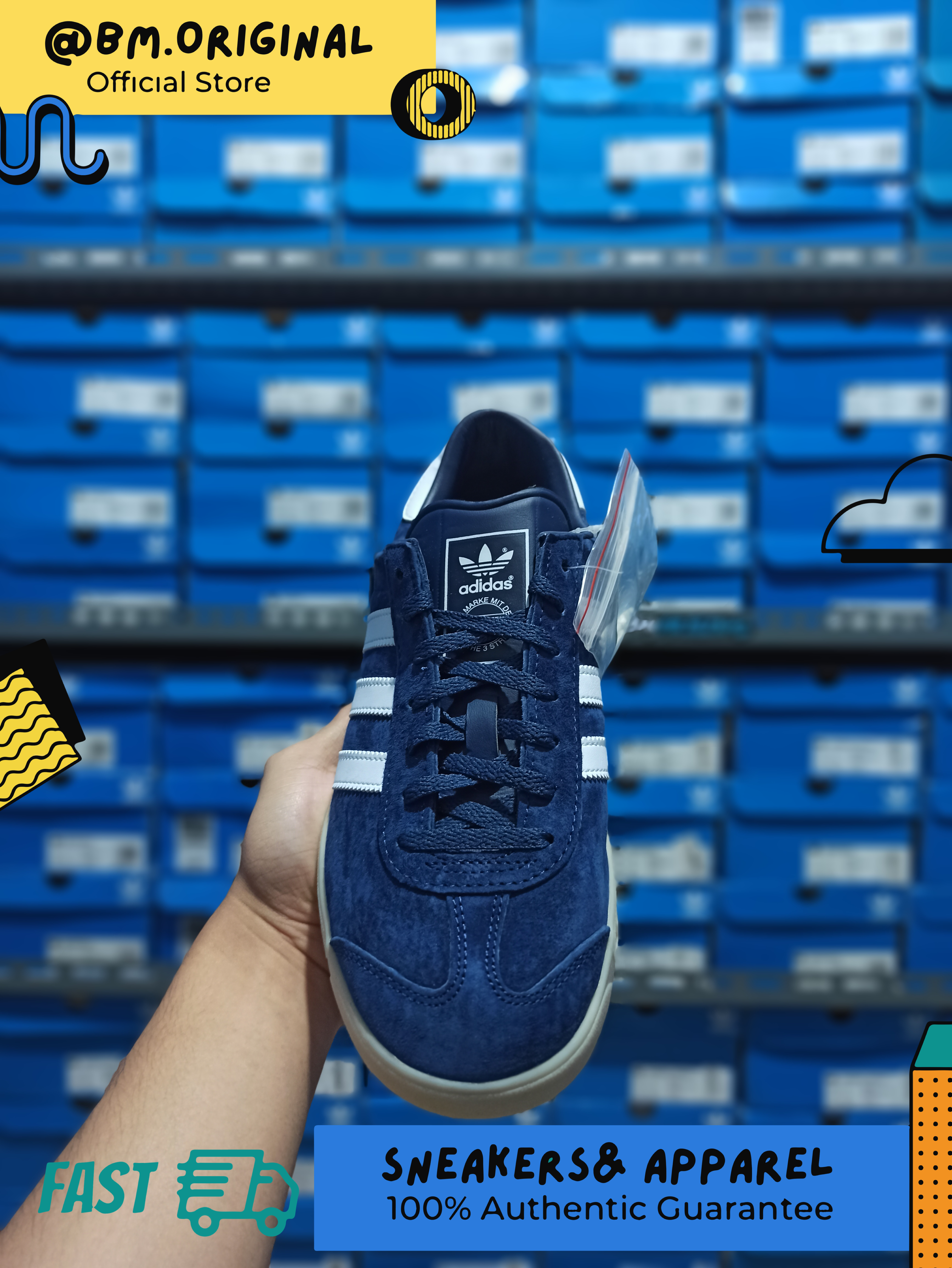 Adidas Hamburg Navy White Gumsole ORIGINAL EF5788