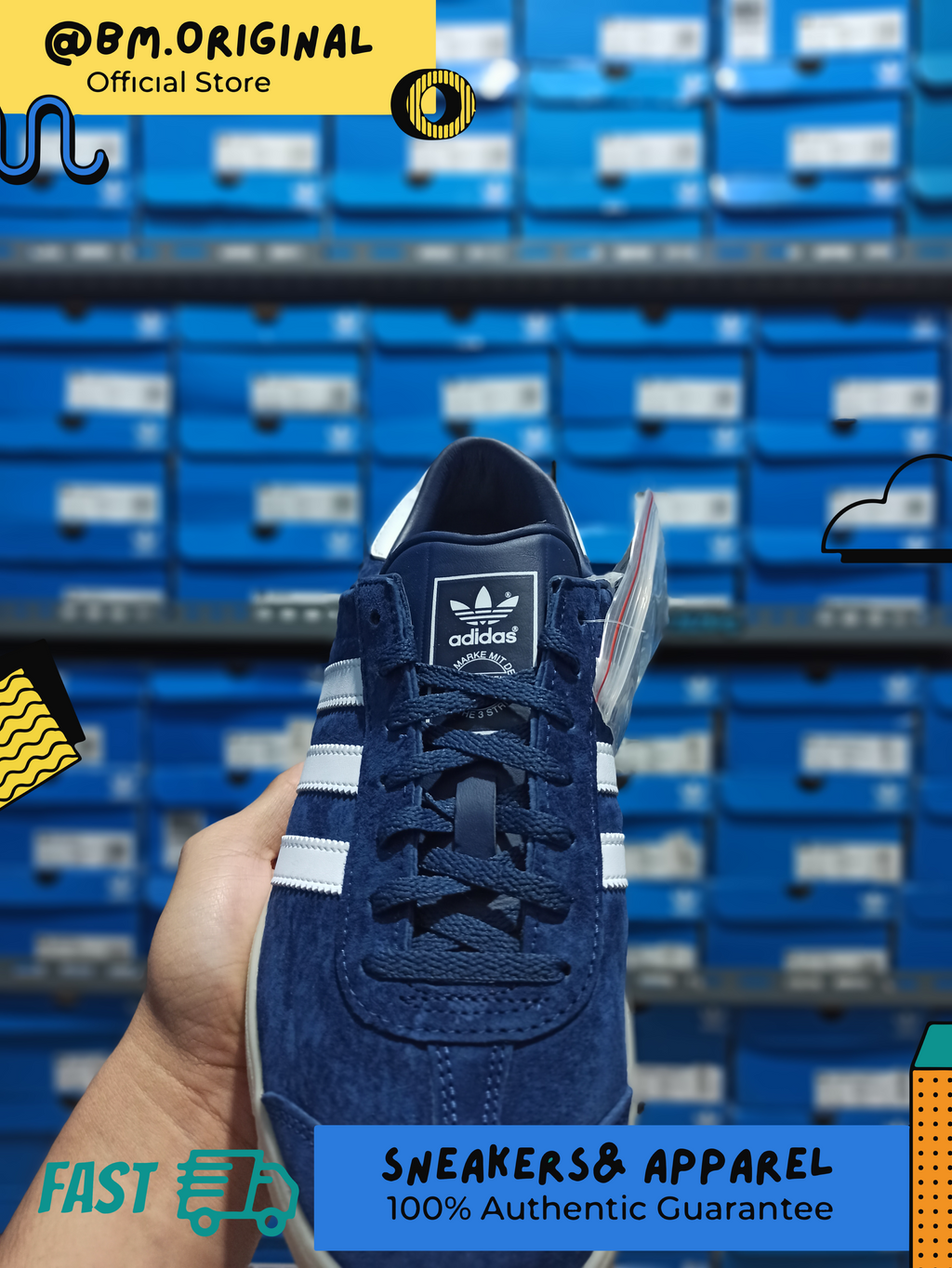 Adidas Hamburg Navy White Gumsole ORIGINAL EF5788
