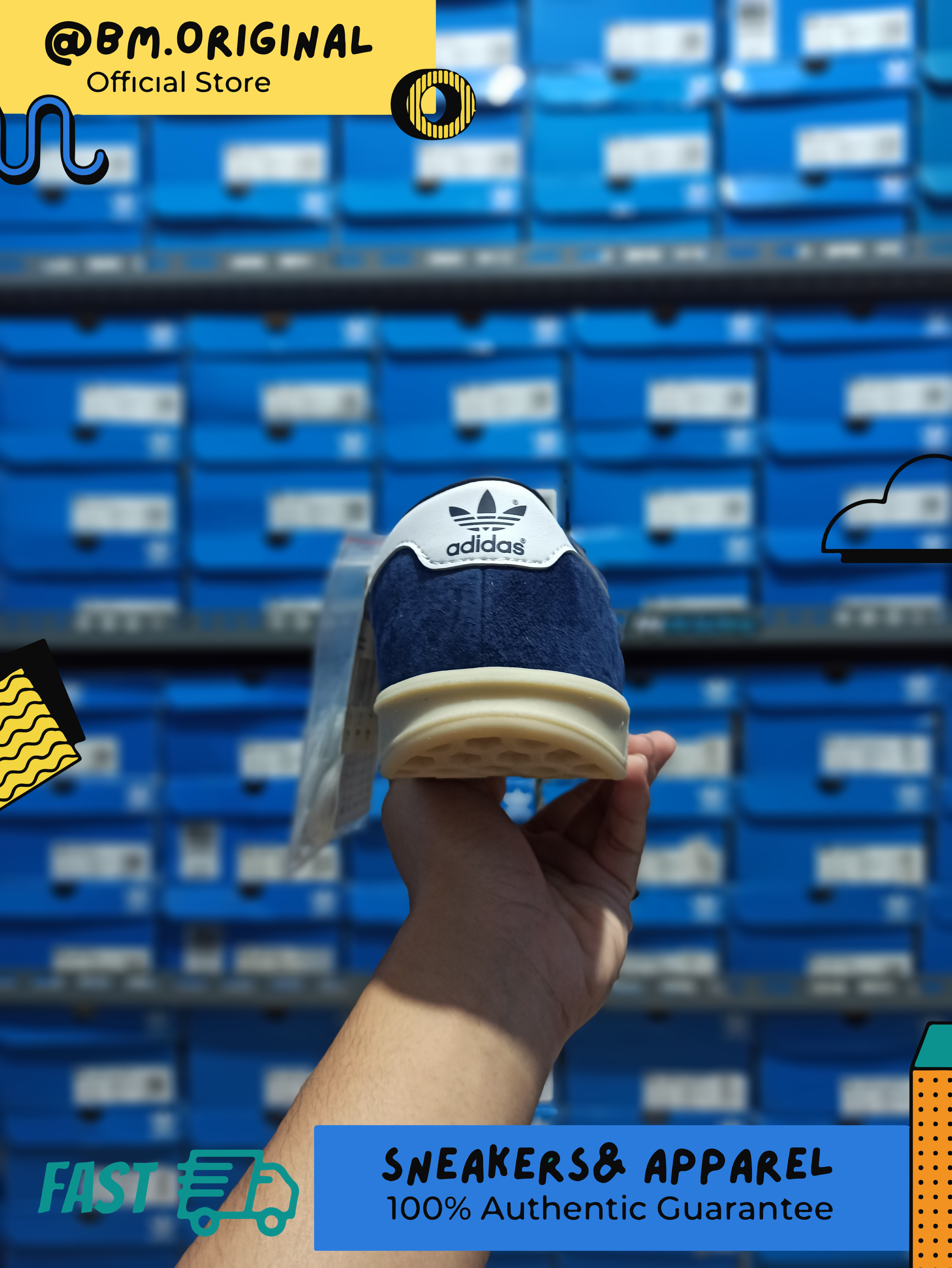 Adidas Hamburg Navy White Gumsole ORIGINAL EF5788