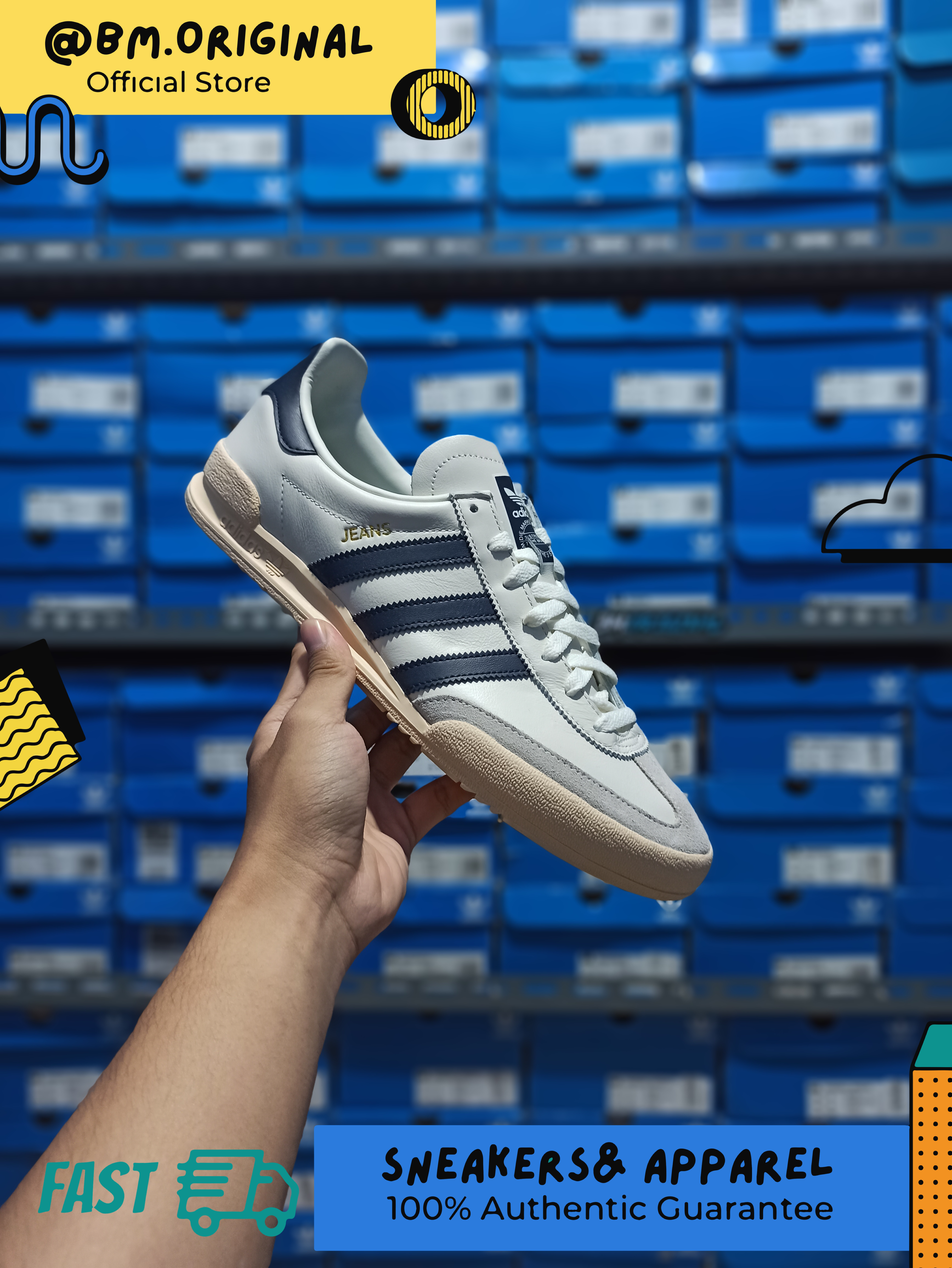 Adidas Jeans Chalk White Sand Strata Legend Ink GY7436
