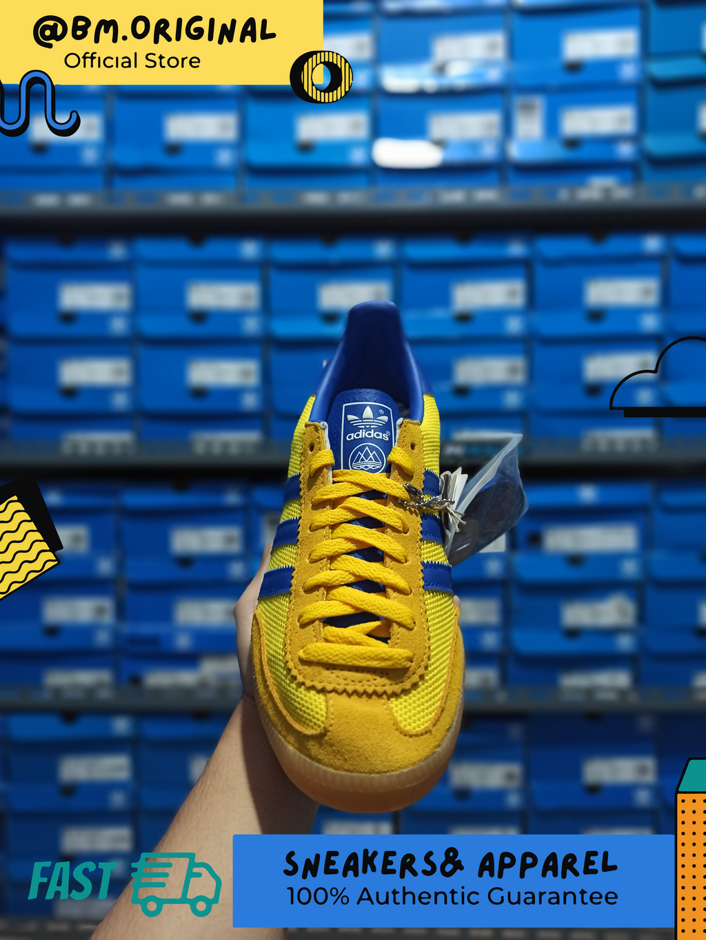 Adidas Malmo Net SPZL Yellow Blue Original H03906