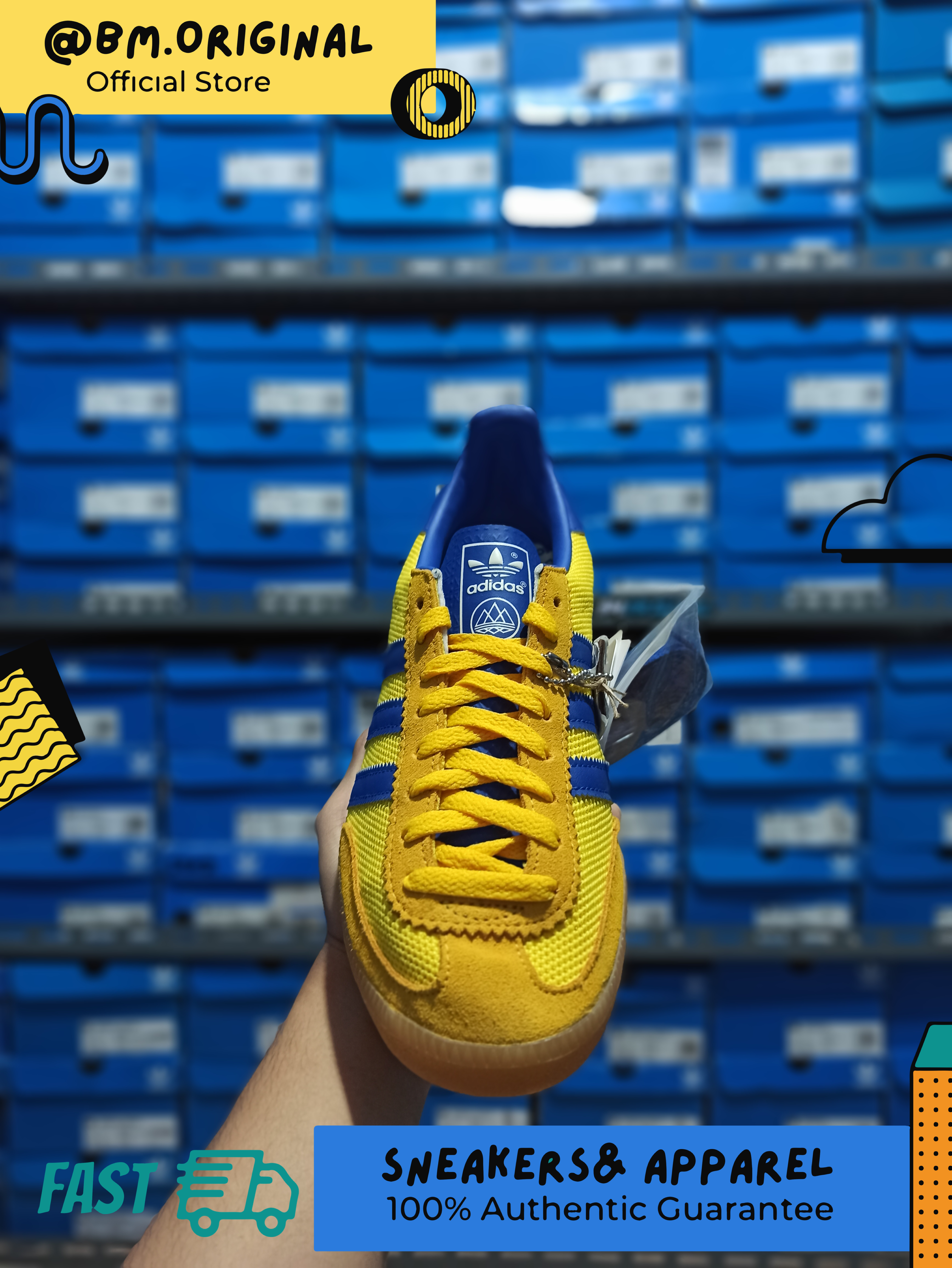 Adidas Malmo Net SPZL Yellow Blue Original H03906