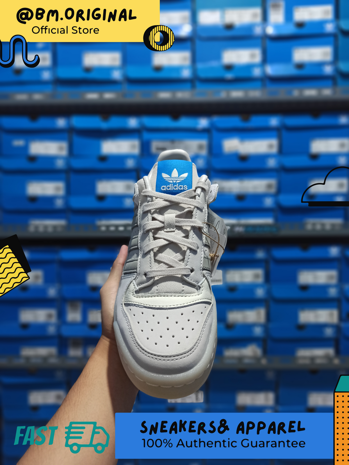 Adidas Originals Forum Low Off White Gray Bluebird Exclusive