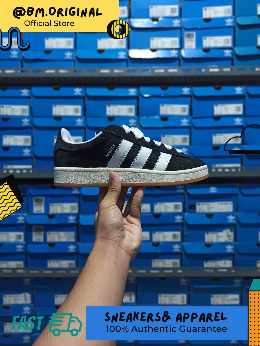Adidas Campus 00s Core Black Cloud White Off White HQ8708