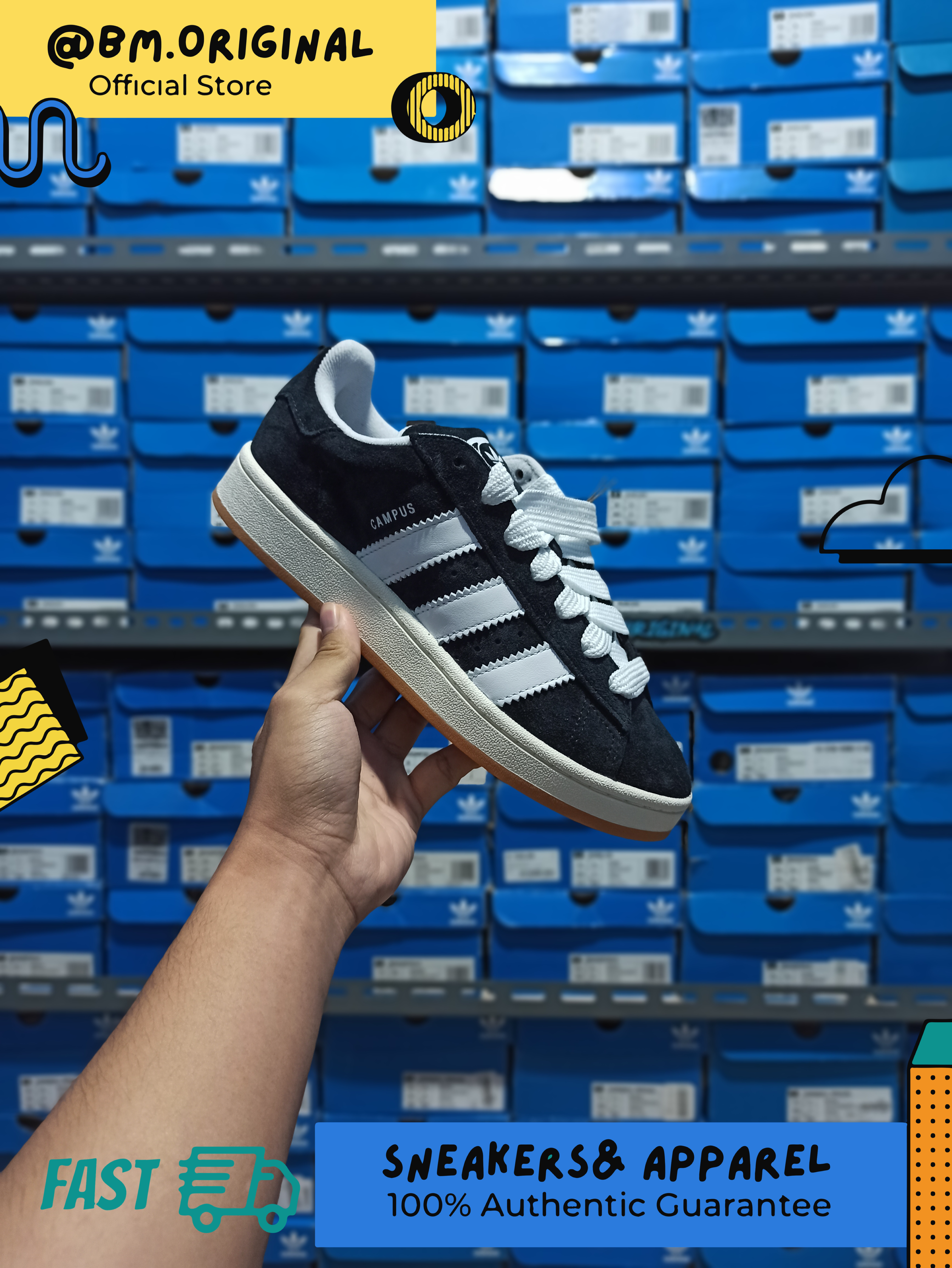 Adidas Campus 00s Core Black Cloud White Off White HQ8708