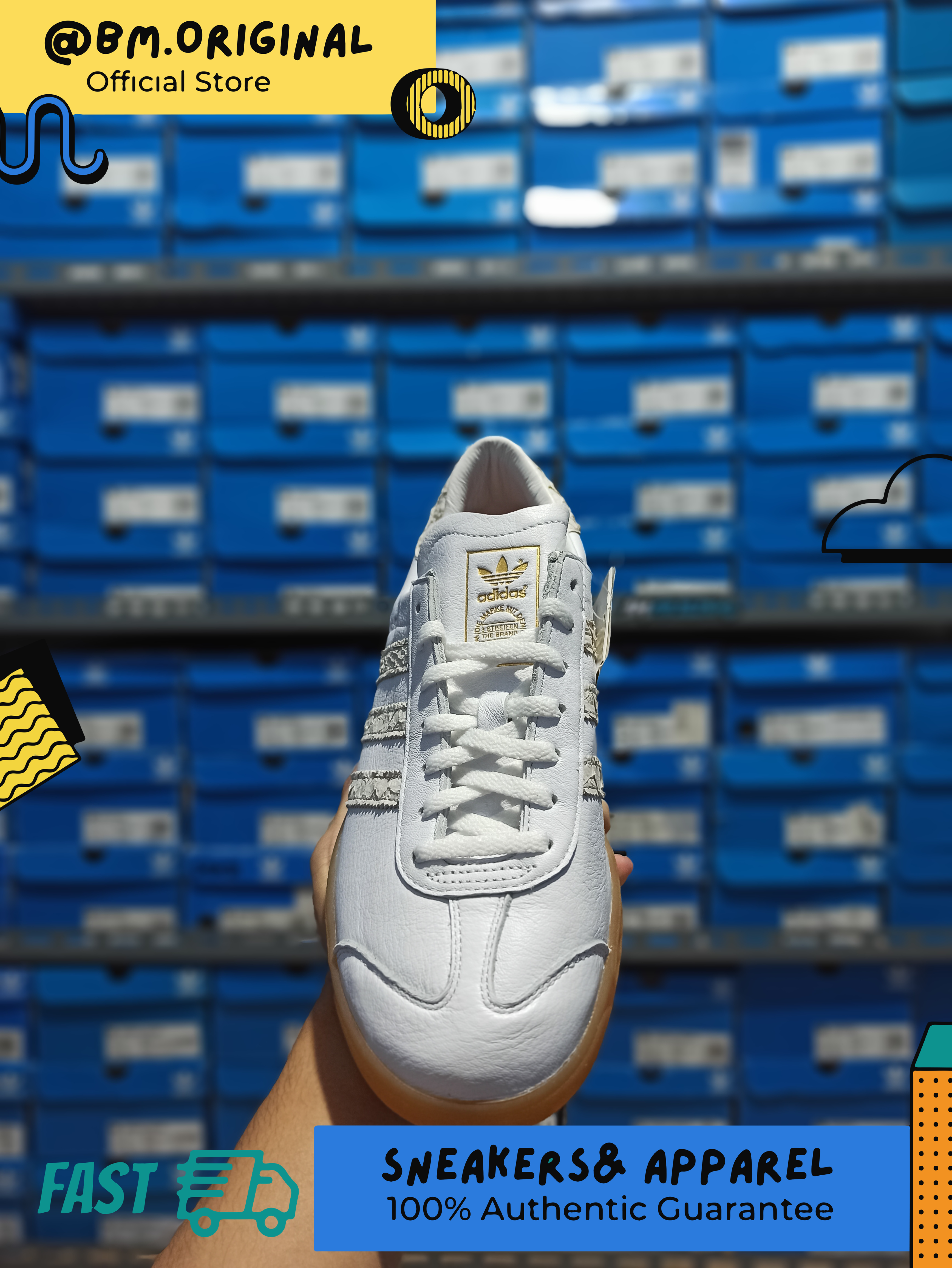 Adidas Hamburg Fish Market White Gumsole ORIGINAL EF5673