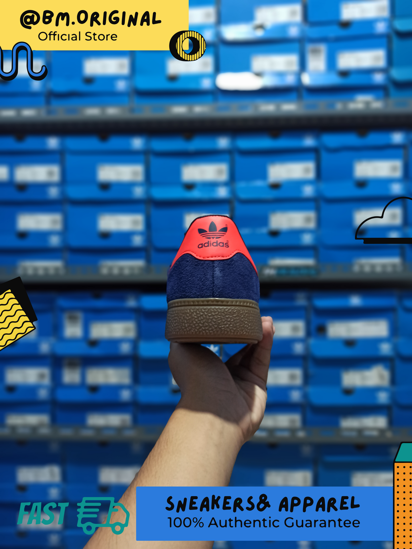 Adidas Munchen Dark Blue Solar Red Gum GY7400