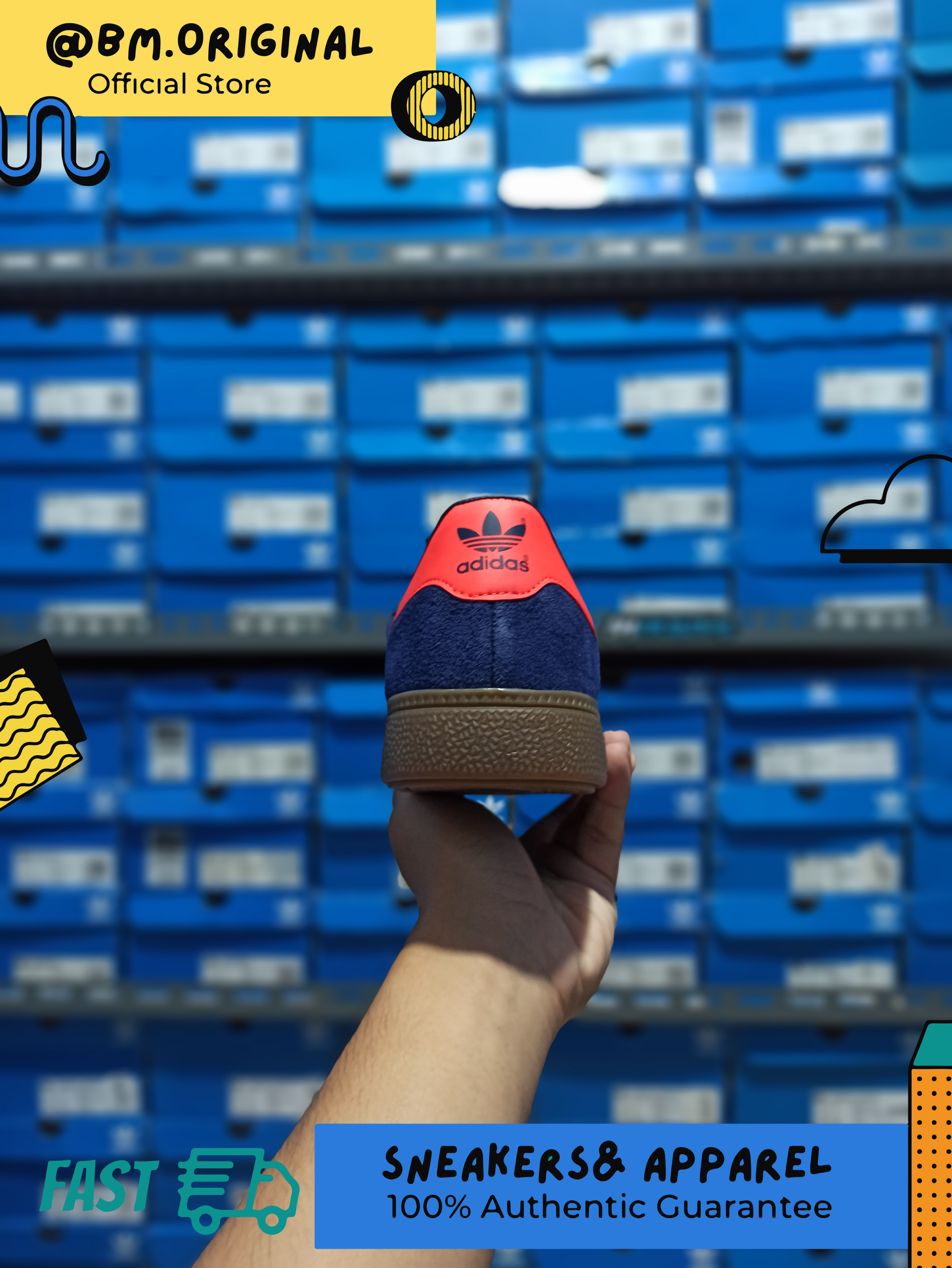 Adidas Munchen Dark Blue Solar Red Gum GY7400