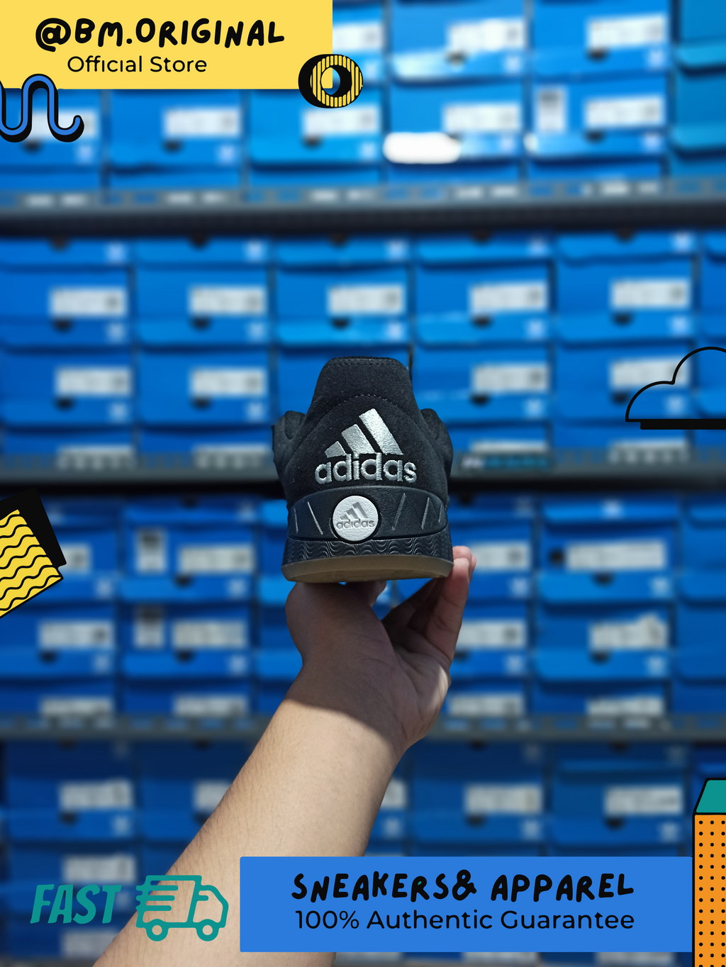 Adidas Adimatic Core Black Crystal White Gum 3 HQ6900