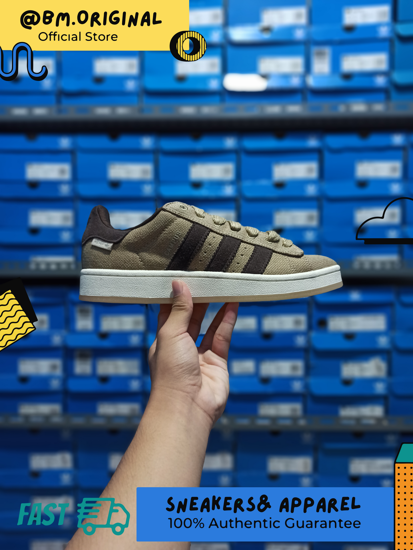 Adidas Campus 00s TKO Hemp Dark Brown Off White HP6538