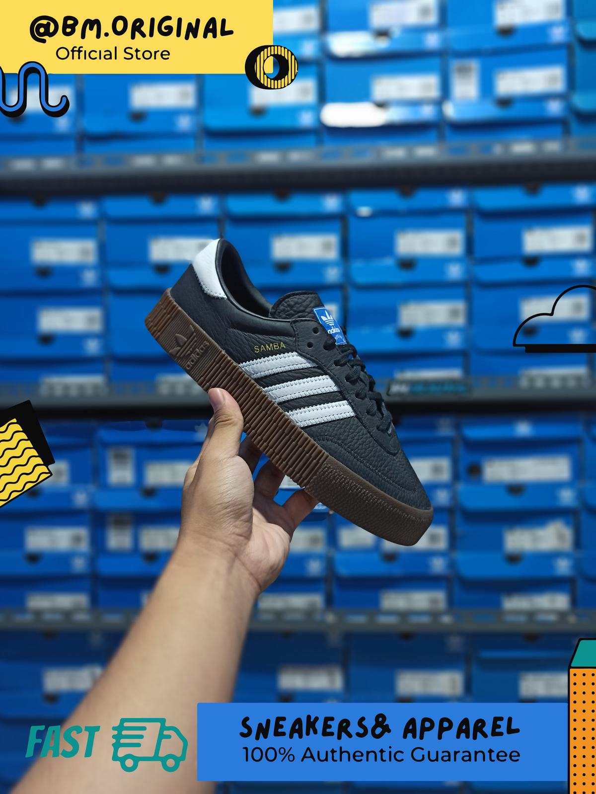 Adidas Sambarose Core Black Cloud White Gum B28156