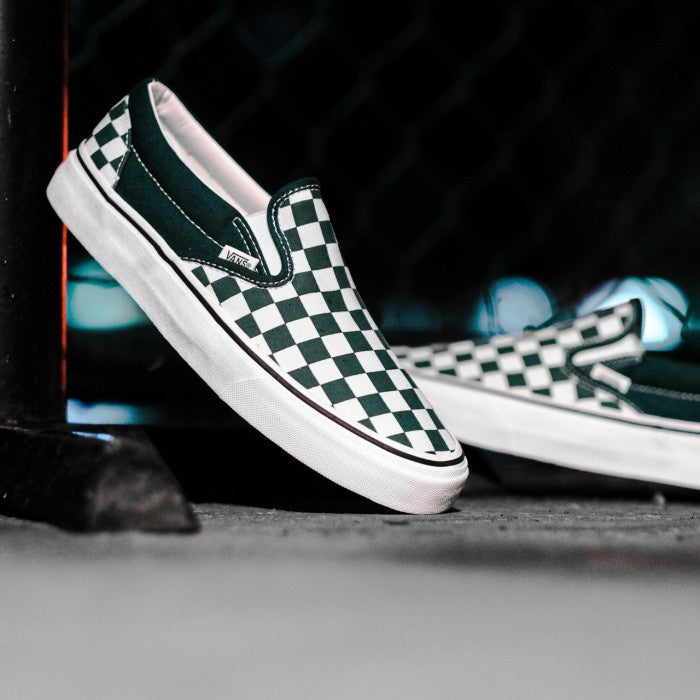 Vans Slip ON Classic Checkerboard Bistro Green / White ORIGINAL