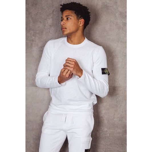 Stone Island 502B0 White Shaved Sweater