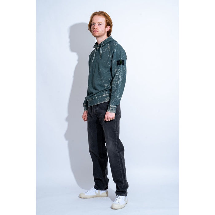 STONE ISLAND HOODED SWEATER Off Dye Green ORIGINAL MO761561338-V0022