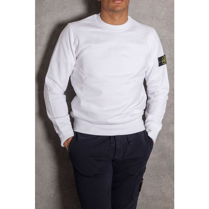 Stone Island Sweatshirt 63051 Garment Dyed White ORIGINAL