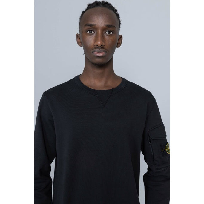 Stone Island Crewneck Sweatshirt Pocket Sleeve Black 761561151 V0029