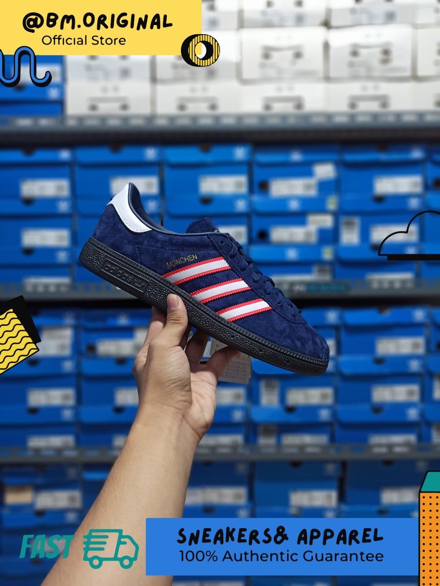 Adidas Munchen Edge Deep Blue Soft Red OG Exclusive ORIGINAL