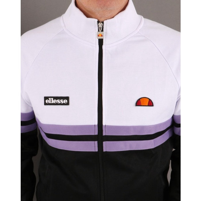 ELLESSE RIMINI TRACK TOP BLACK WHITE LILAC 80s Casual ORIGINAL