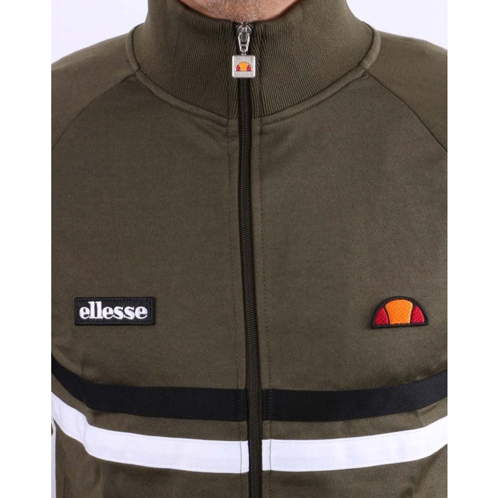 ELLESSE RIMINI TRACK TOP KHAKI BLACK WHITE 80s Casual ORIGINAL