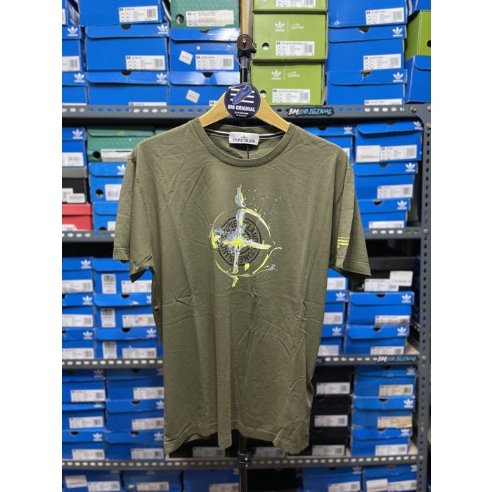 STONE ISLAND T-SHIRT KHAKI GREEN ORIGINAL 74152NS83 V0058