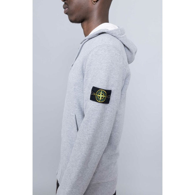 Stone Island Zip Hoodie Sweatshirt Melange Grey ORIGINAL 761564251
