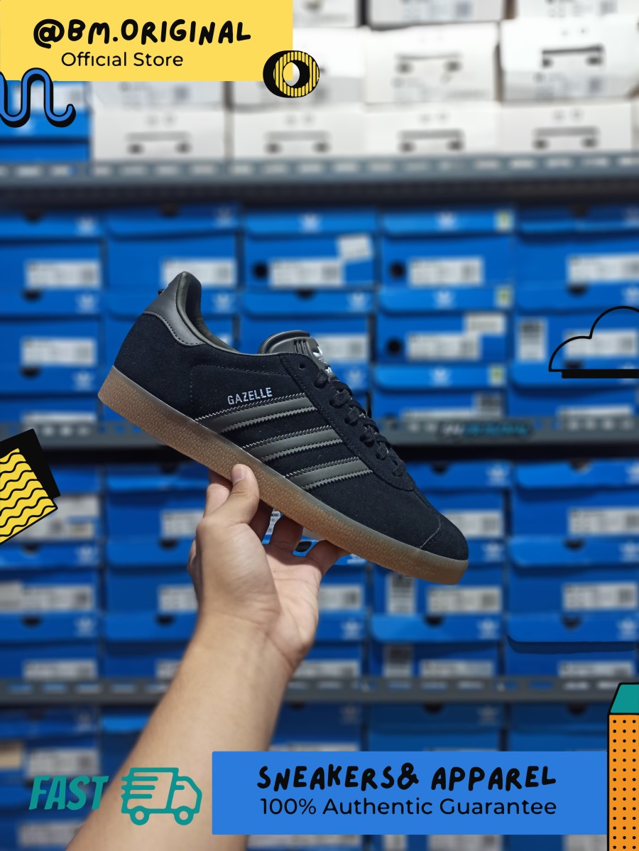 Adidas Gazelle Black Grey Gumsole ORIGINAL GX2210 – BM STORE ORIGINAL  FOOTWEAR