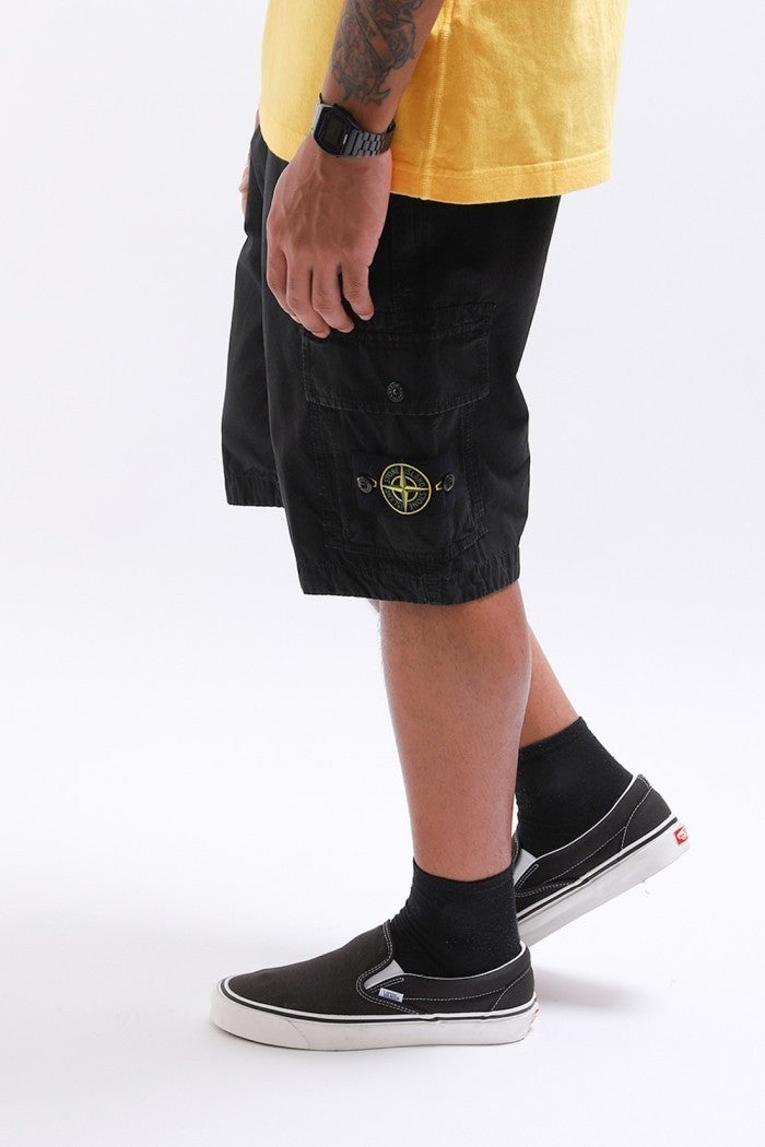 Stone Island L11WA Bermuda Brushed Cotton Canvas Black V0129