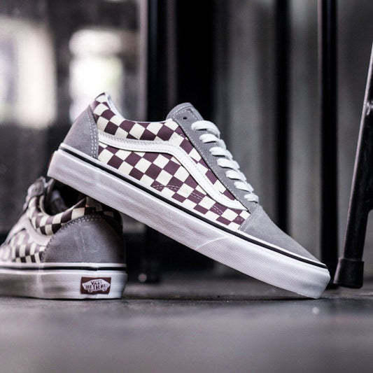 Vans Oldskool Classic Checkerboard Frost Grey Rhubarb ORIGINAL
