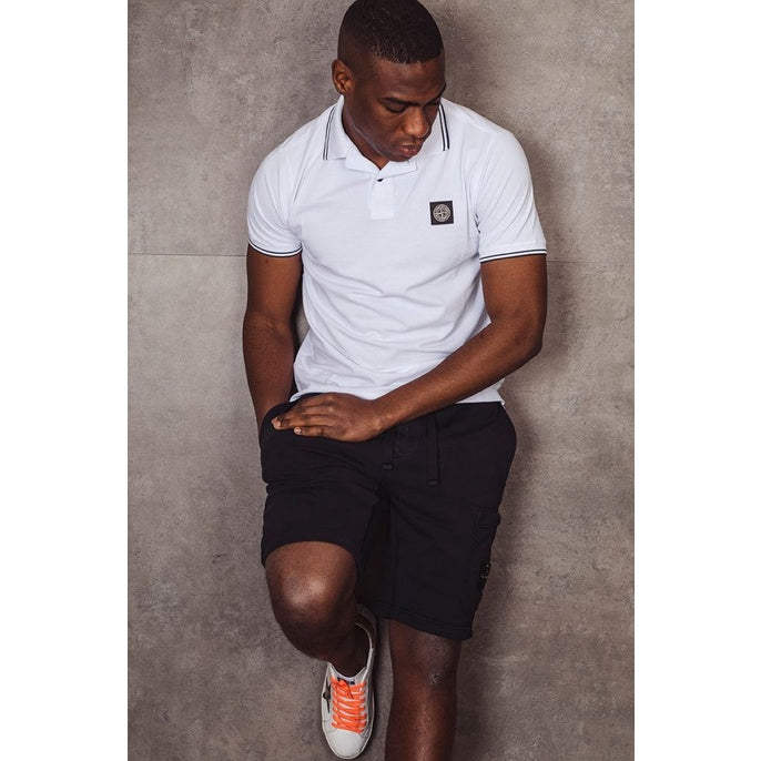 Stone Island 22S18 Stretch Piquè Polo Shirt White ORIGINAL