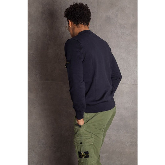 Stone Island Sweater 540B2 Navy Blue Soft Cotton