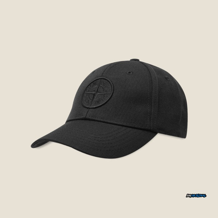 STONE ISLAND Cotton Rep Cap Black ORIGINAL