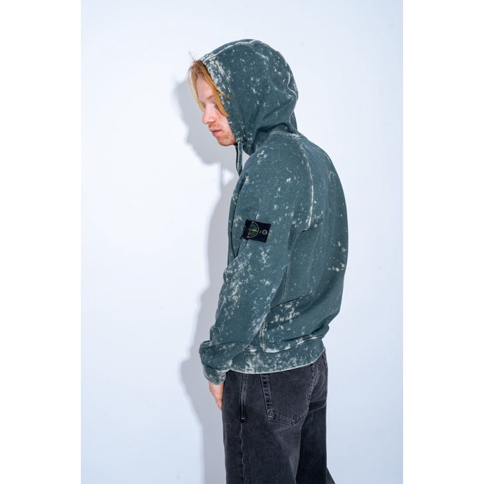 STONE ISLAND HOODED SWEATER Off Dye Green ORIGINAL MO761561338-V0022