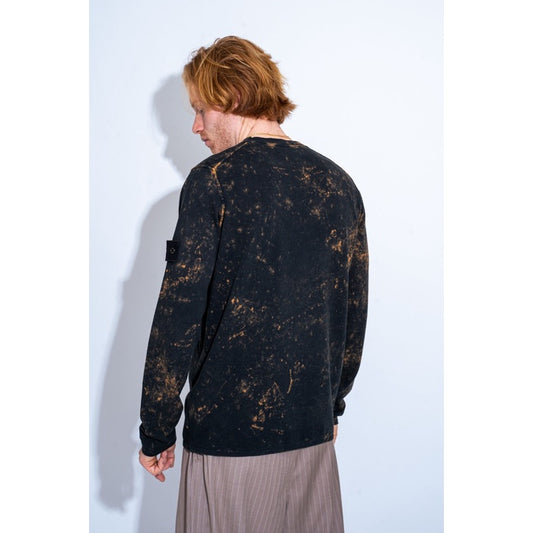 STONE ISLAND PURE COTTON KNIT Off Dye Black ORIGINAL MO7615555D9-V0029