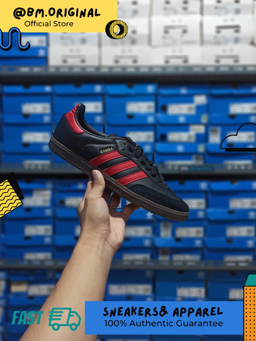 Adidas Samba Manchester United Core Black Real Red ORIGINAL HQ7030
