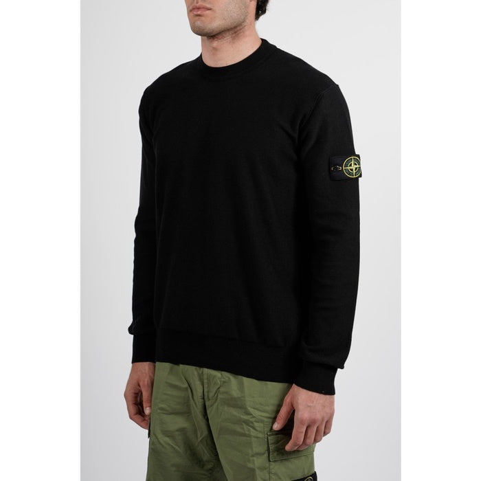 Stone Island Piquet Sweatshirt Black ORIGINAL 761564151 V0058