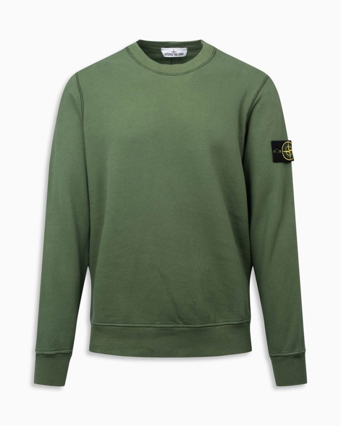 Stone Island Crewneck Green Patch Logo 771563020 V0058