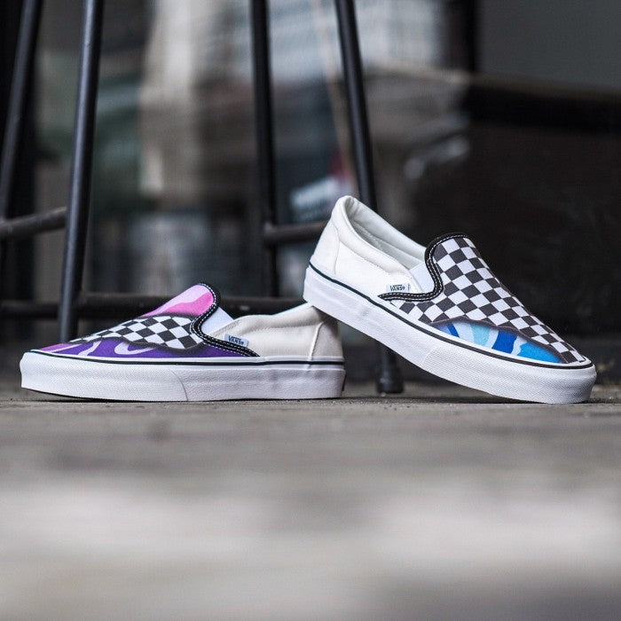 Vans Slip On X Custome Burnt Multicolored Checkered White ORIGINAL