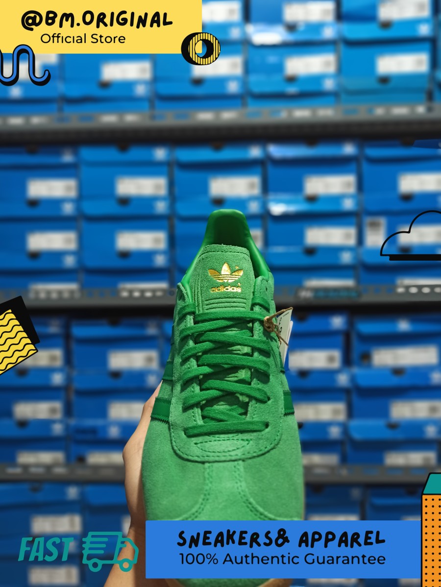 Adidas Gazelle Green Deep Green Gold Gumsole Exclusive ORIGINAL GX7200