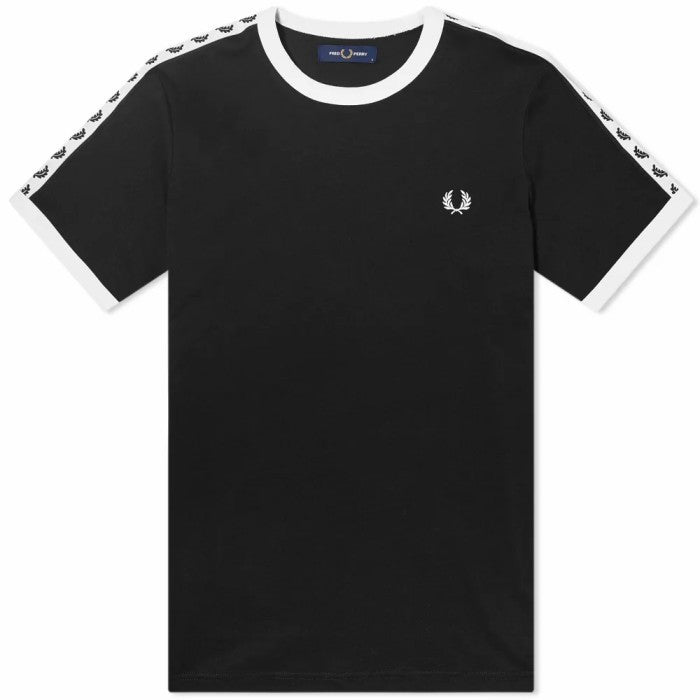 FRED PERRY TAPED RINGER TEE BLACK M6347