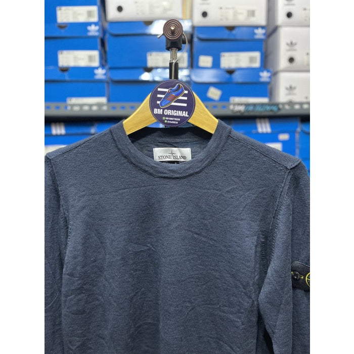 Stone Island Fineknit Logo Patch Jumper Navy ORIGINAL 7415502B0