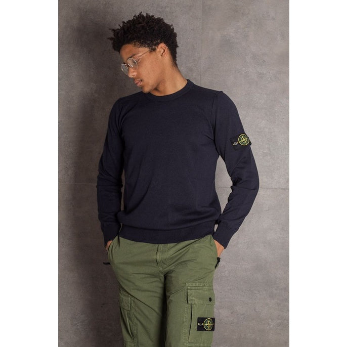 Stone Island Sweater 540B2 Navy Blue Soft Cotton
