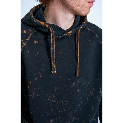STONE ISLAND COTTON FLEECE HOODED SWEATER Off-Dye Black ORIGINAL