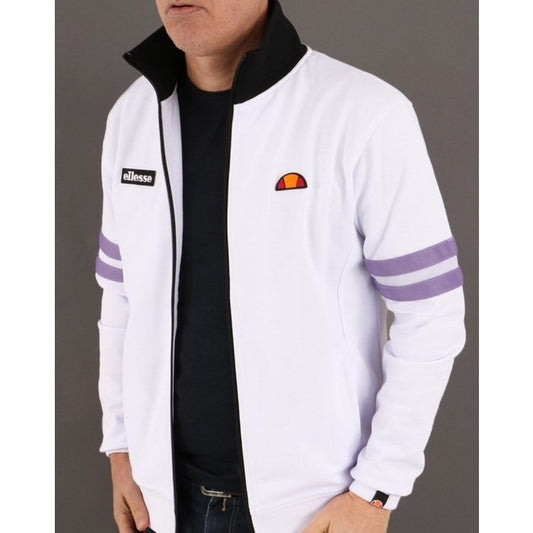 ELLESSE ROMA TRACK TOP WHITE LILAC BLACK 80s Casual ORIGINAL