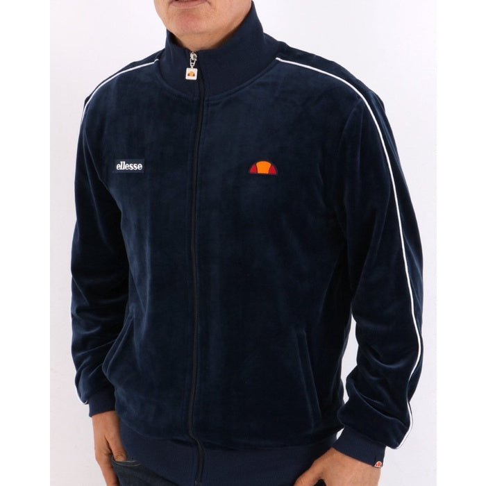 ELLESSE VELOUR PIPING TRACK TOP NAVY 80s Casual ORIGINAL