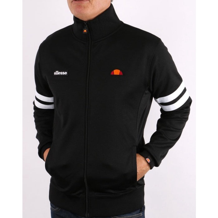 ELLESSE ROMA TRACK TOP BLACK WHITE 80s Casual ORIGINAL