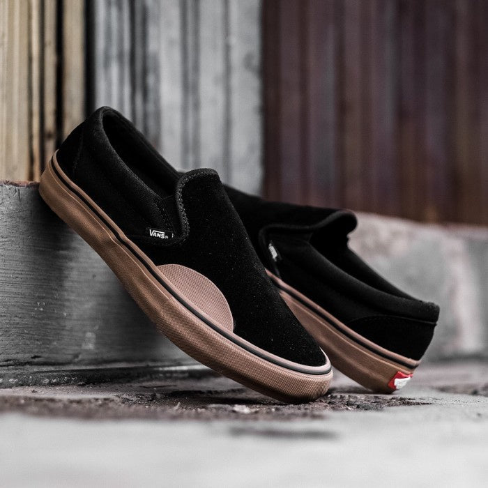 Vans Slip On Pro Black Suede Gum Sole ORIGINAL