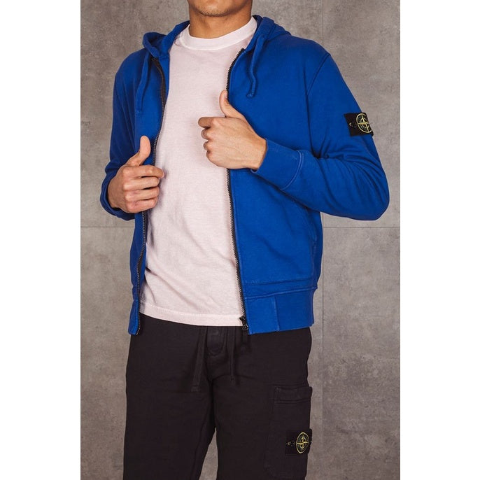 Stone Island Bright Blue Garment Dyed Cotton Sweatshirt ORIGINAL 64251