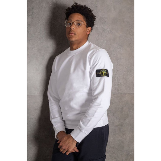 Stone Island Sweatshirt 63051 Garment Dyed White ORIGINAL